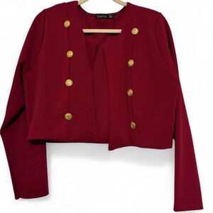 Boohoo military-style cropped blazer